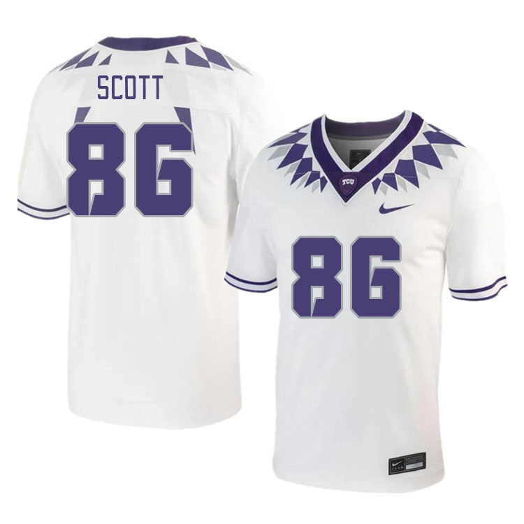 Men #86 Drew Scott TCU Horned Frogs 2023 College Footbal Jerseys Stitched-White